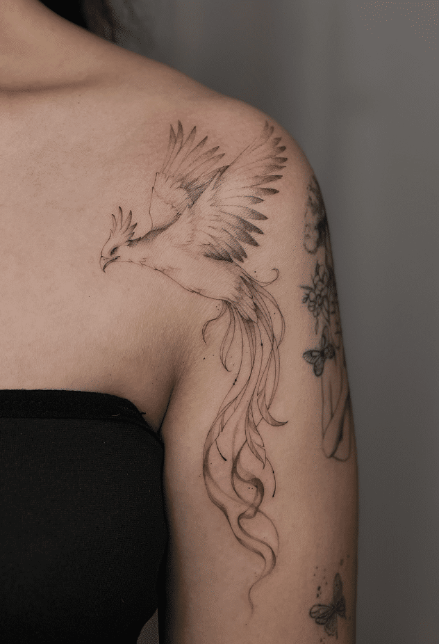Phoenix Tattoo On Shoulder