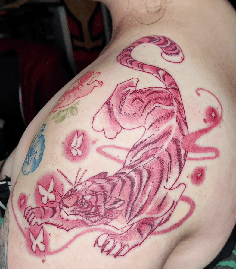 Pink Tiger Tattoo