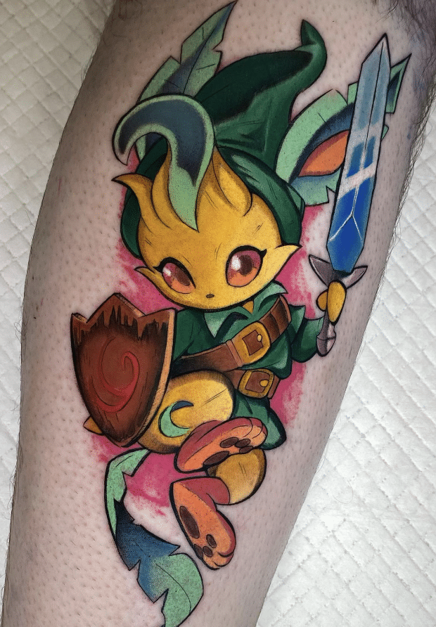 Pokemon X Zelda Tattoo