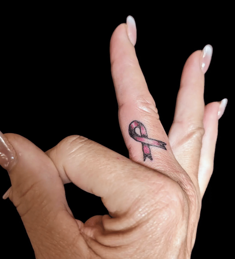 Ribbon Finger Tattoo