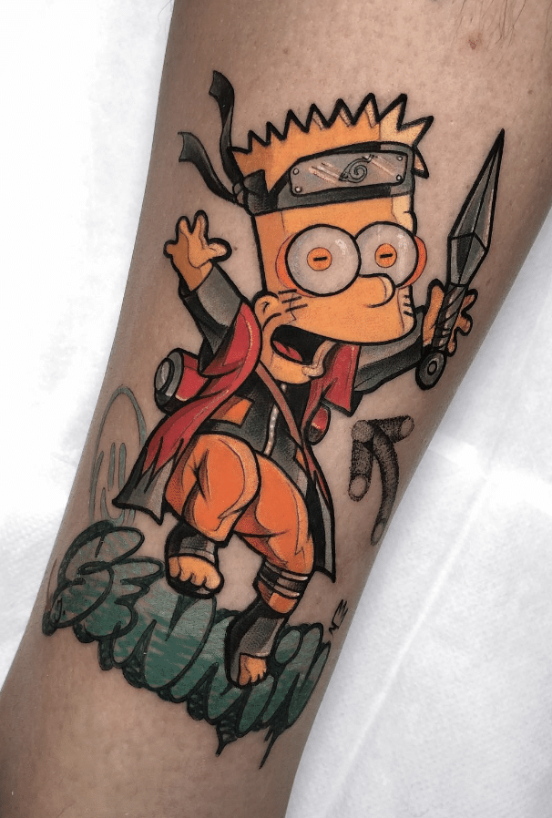 Simpsons X Naruto Tattoo