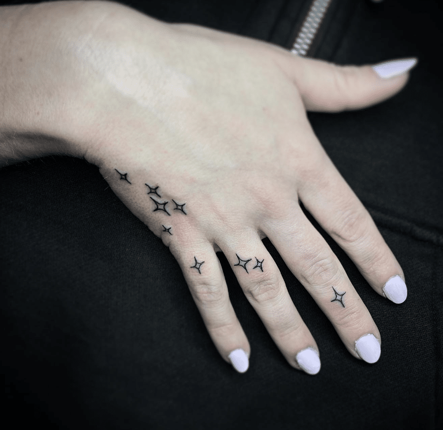 Sparkles Finger Tattoo