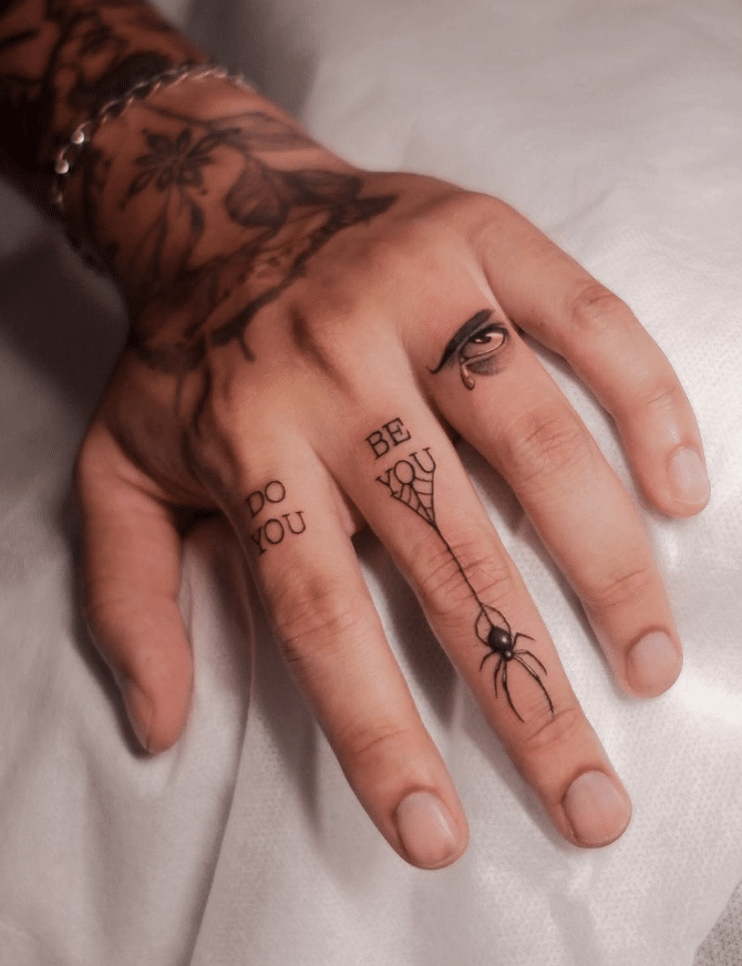 Spider Finger Tattoo
