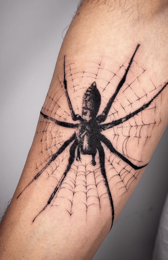 Spider Tattoo On Forearm