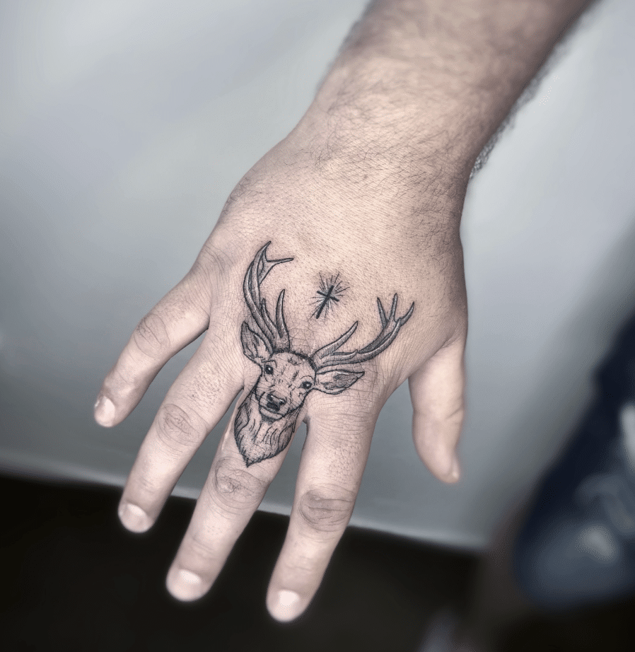 Stag Finger Tattoo