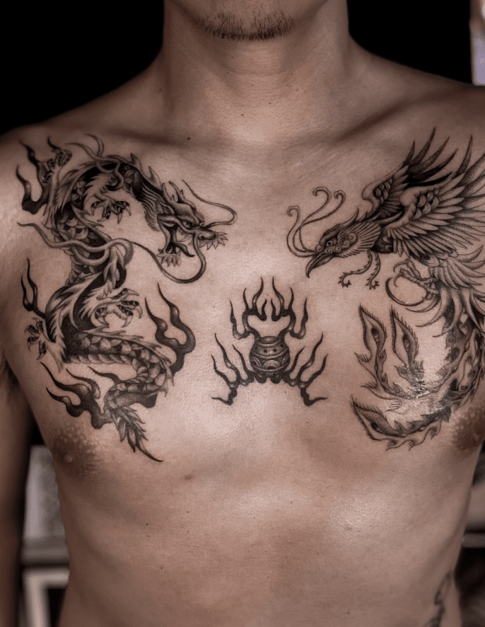 Standard Dragon Pheonix Tattoo
