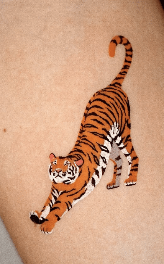 Stretching Tiger Tattoo