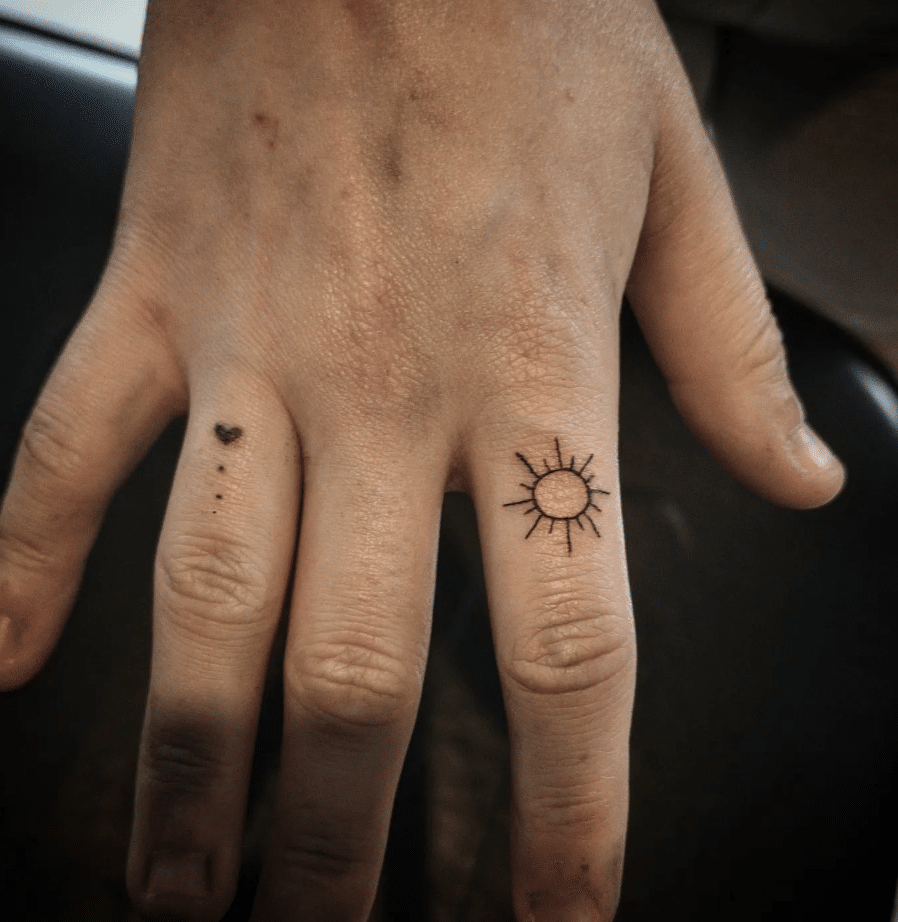 Sun Finger Tattoo