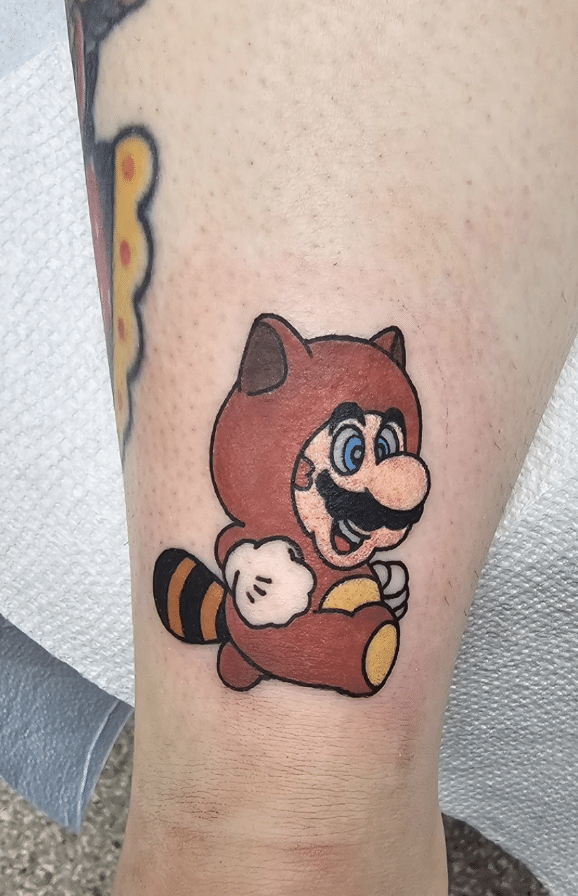 Super Mario Tanuki Tattoo