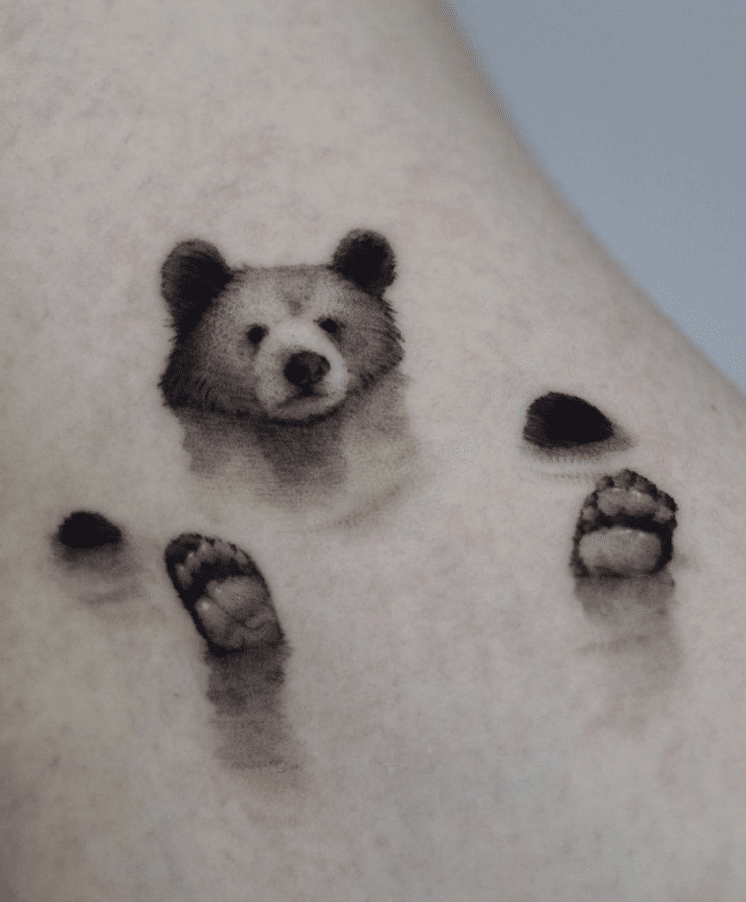 Swimming Bear Tattoo