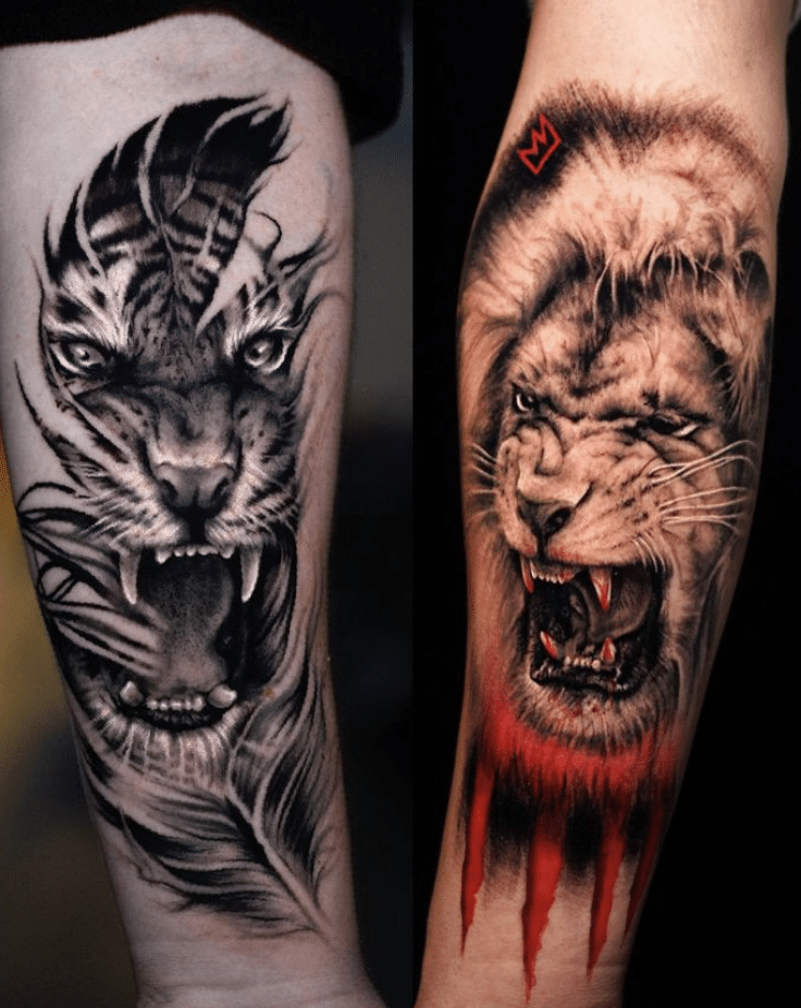 Tiger And Lion Tattoo