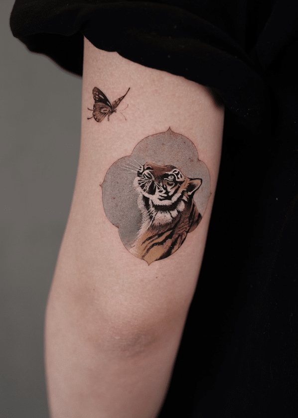 Tiger Butterfly Tattoo