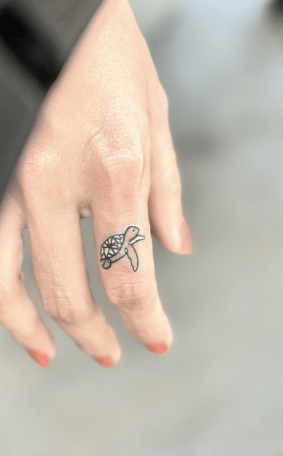 Turtle Finger Tattoo
