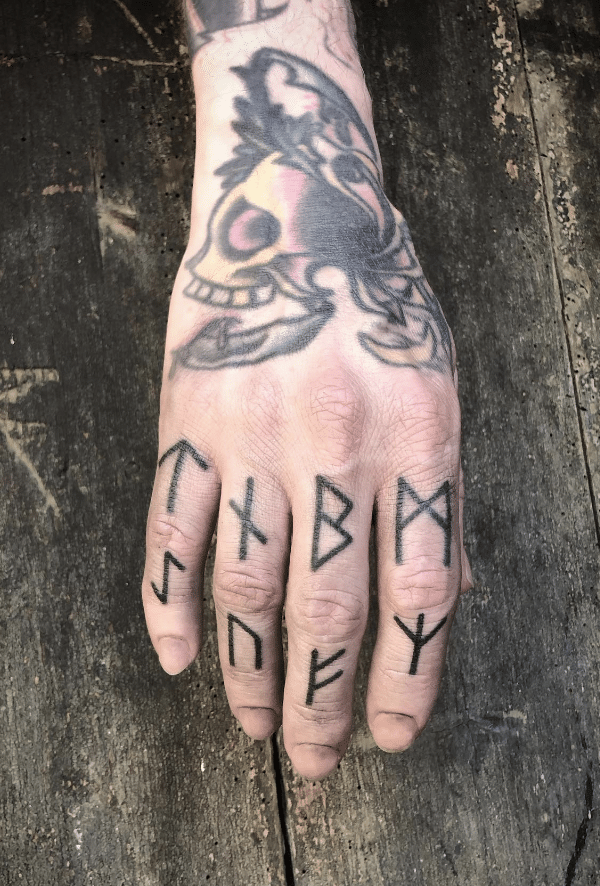 Viking Runes Finger Tattoo