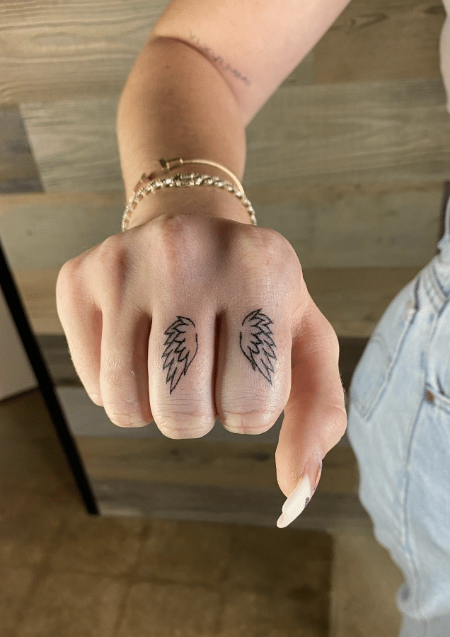 Wings Finger Tattoo