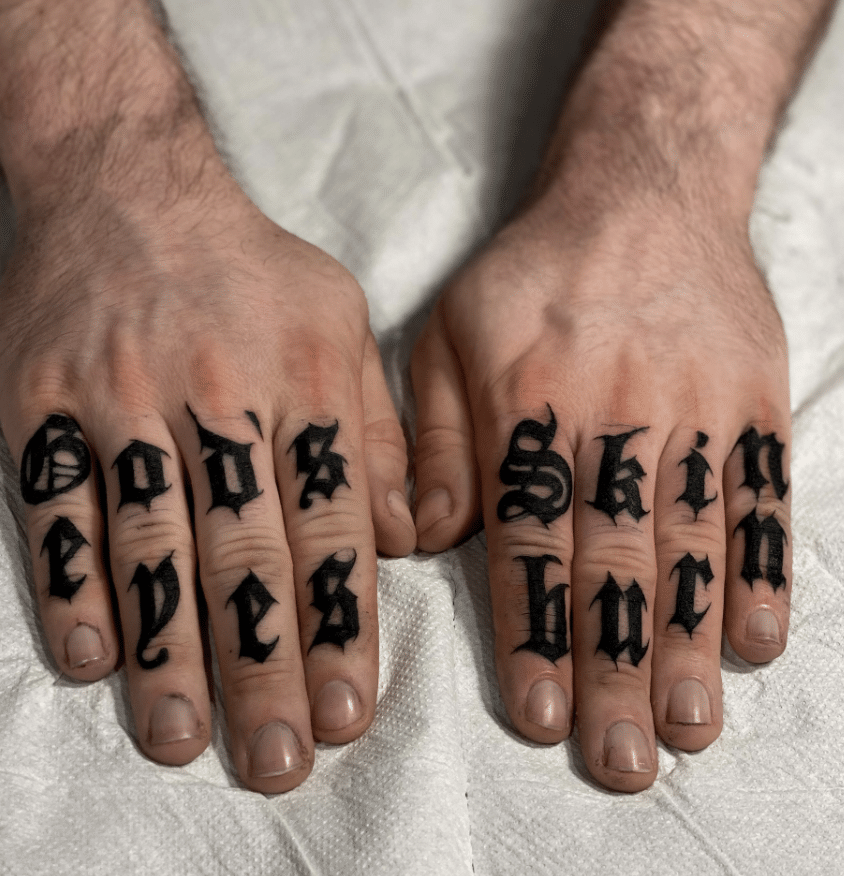 Words Finger Tattoo