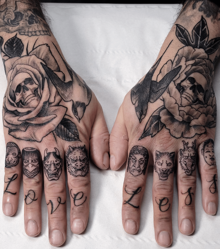 Yokai Finger Tattoo