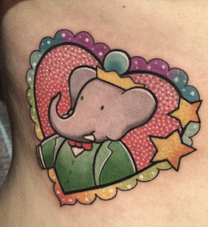 Babar Elephant Tattoo