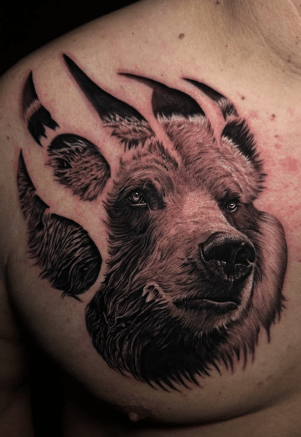 Bear Paw Print Tattoo