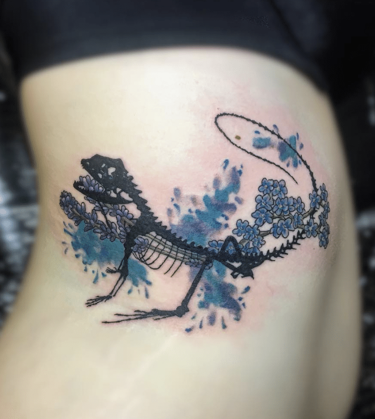 Bearded Dragon Tattoo On The Side