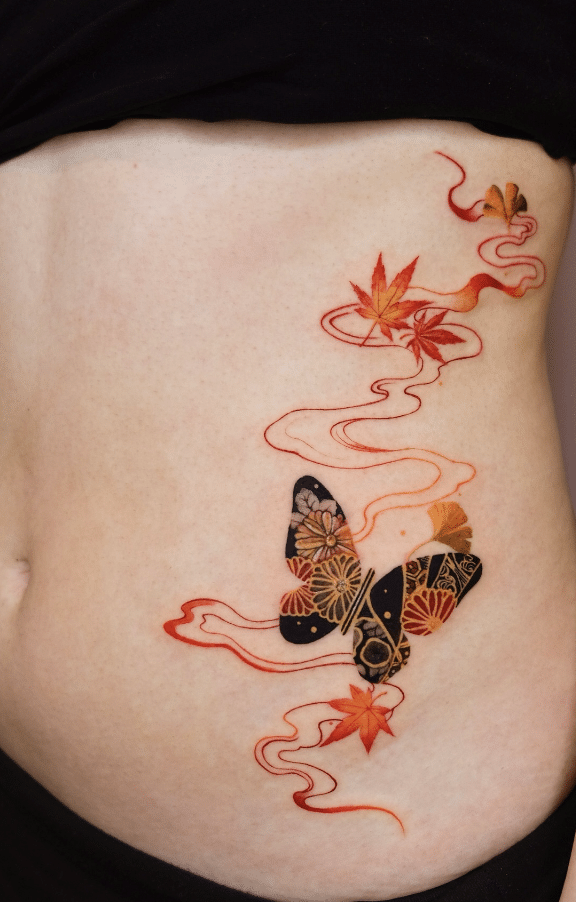 Butterfly Leaf Tattoo