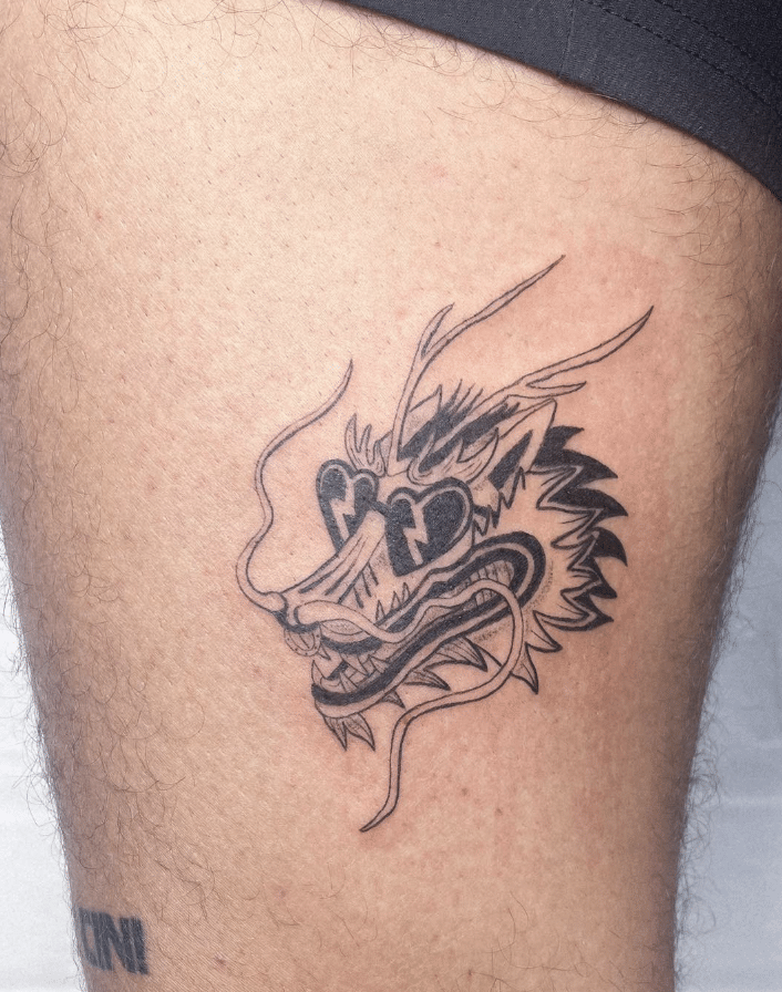 Cool Dragon Head Tattoo