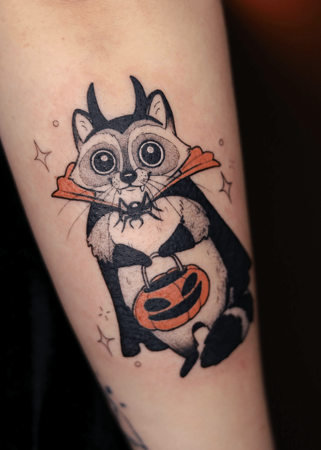 Cute Racoon Tattoo