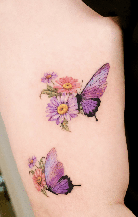 Daisy Butterfly Tattoo
