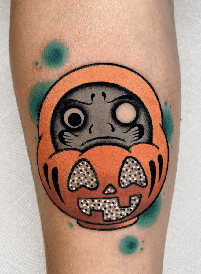 Daruma Doll Halloween Tattoo