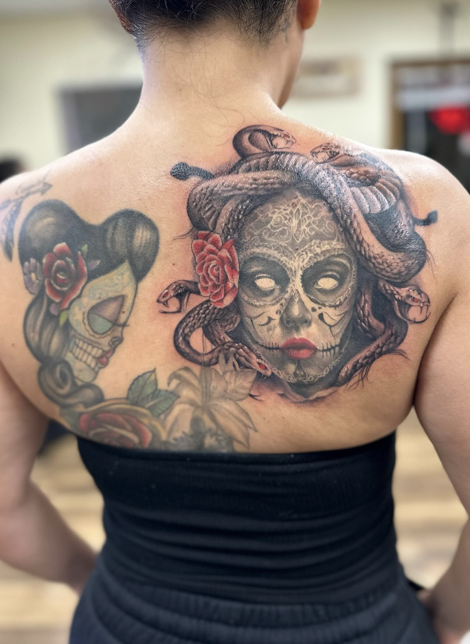 Día de los Muertos Medusa Tattoo
