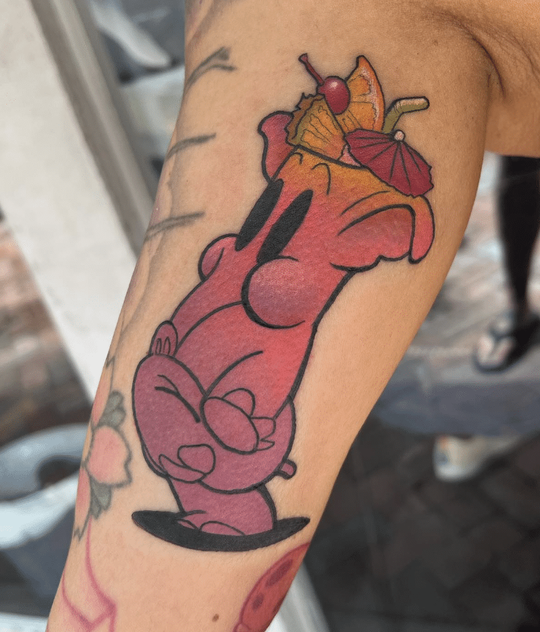 Disney Pink Elephant Tattoo