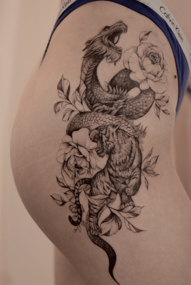 Dragon And Tiger Tattoo Idea