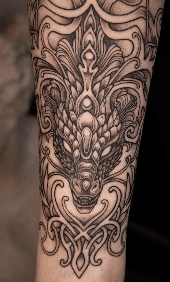 Dragon Head Ornament Tattoo