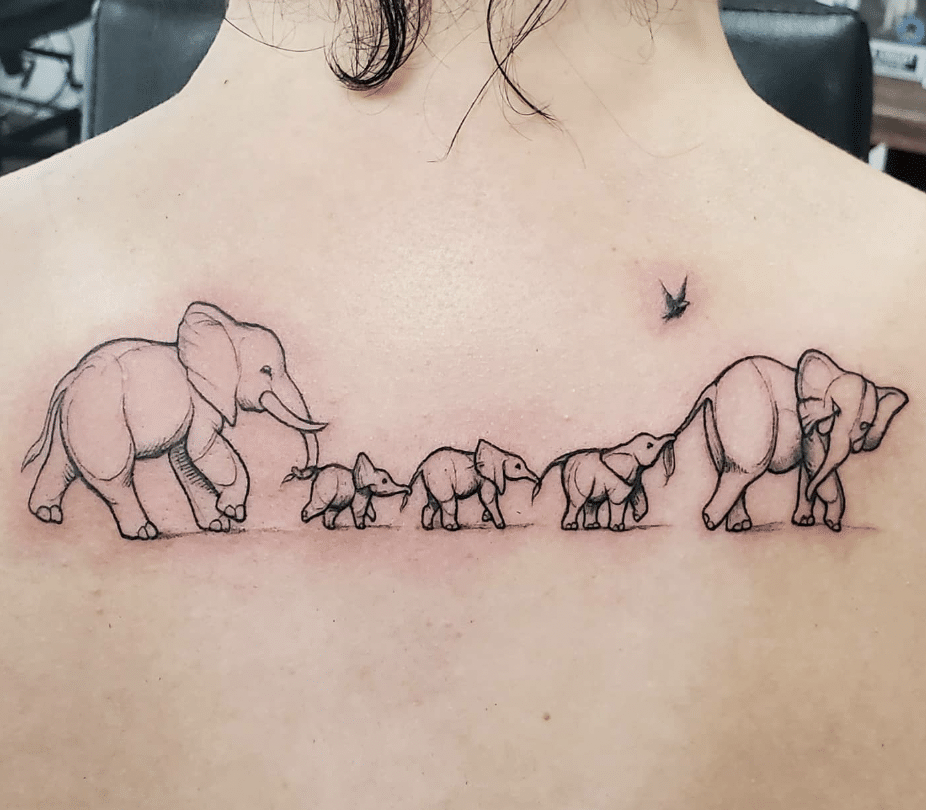 Elephant Tattoo On Back