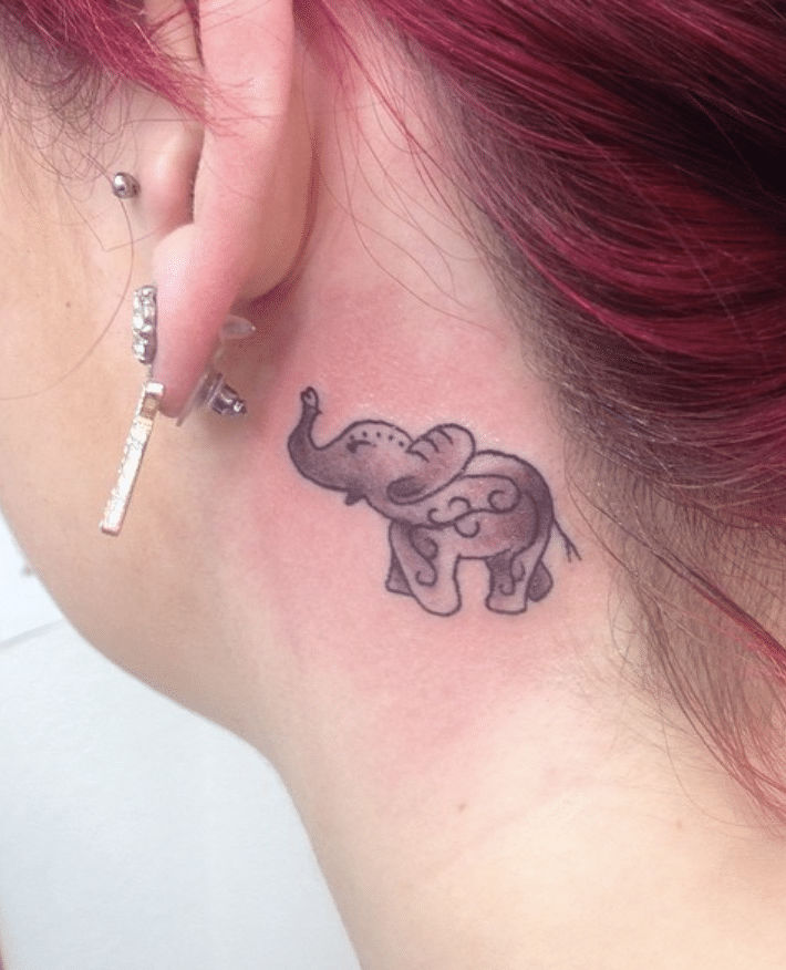 Elephant Tattoo On Ear