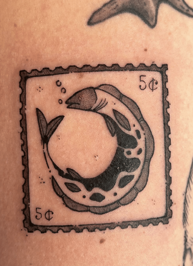 Fish Stamp Tattoo