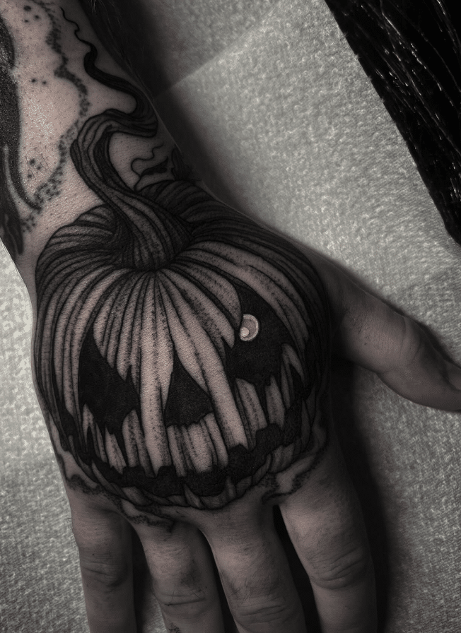 Halloween Tattoo On Hand