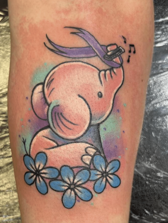 Harmonica Elephant Tattoo