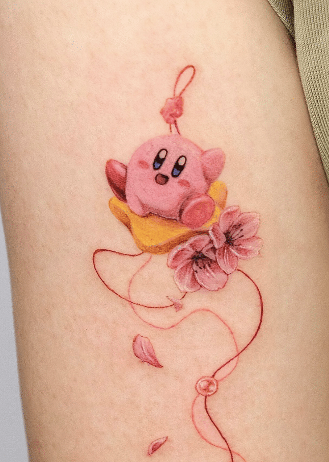 Kirby Video Game Tattoo