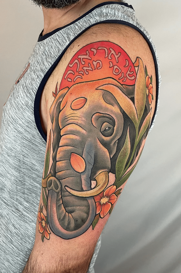 Neo-Traditional Elephant Tattoo