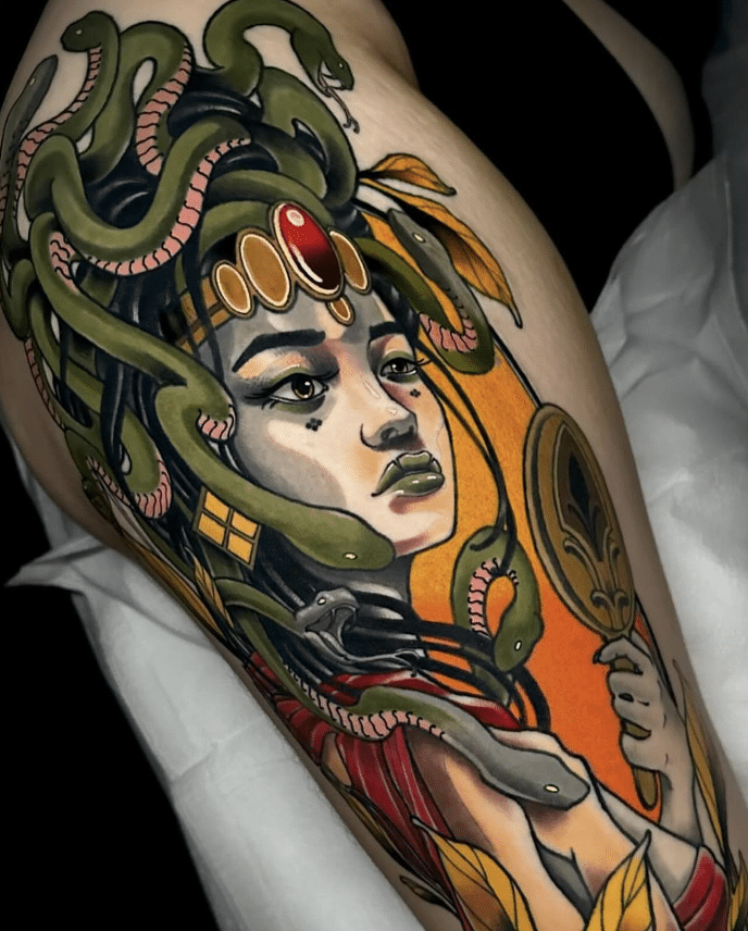 Neo-Traditional Medusa Tattoo