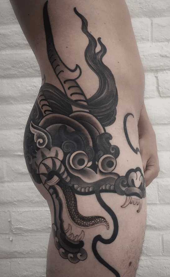 Oriental Dragon Head Tattoo