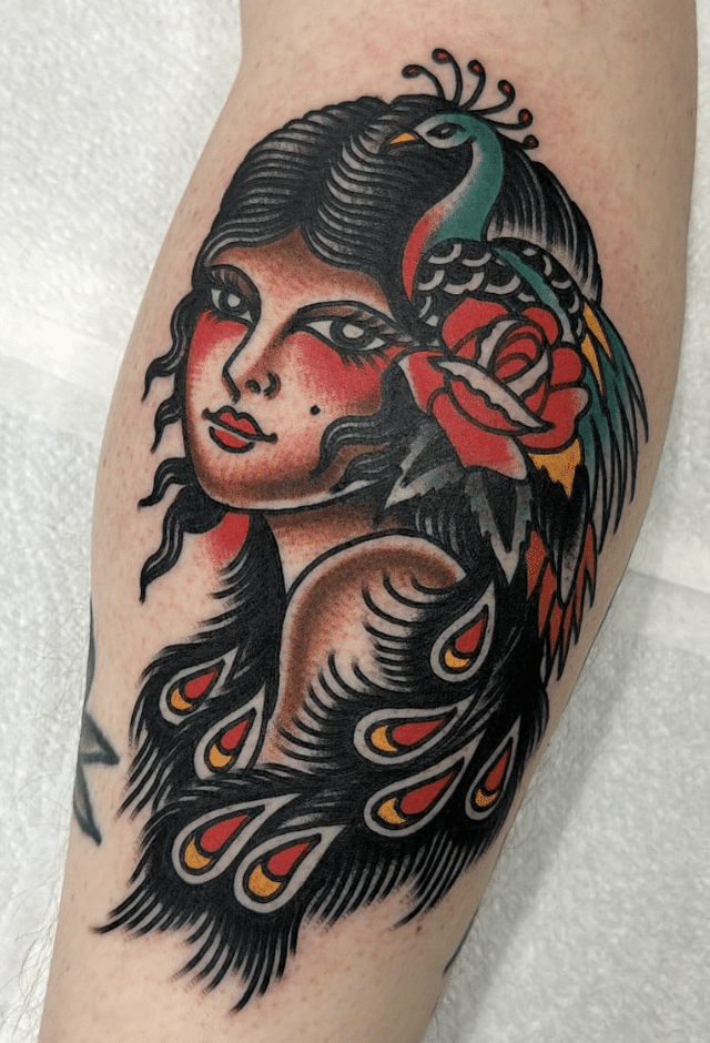 Peacock Woman Tattoo