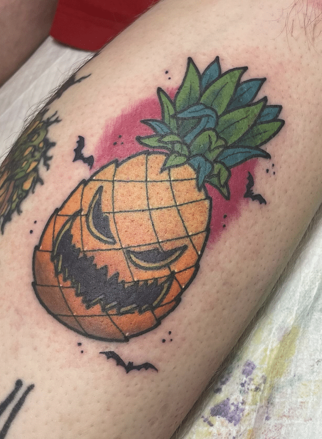 Pineapple Halloween Tattoo