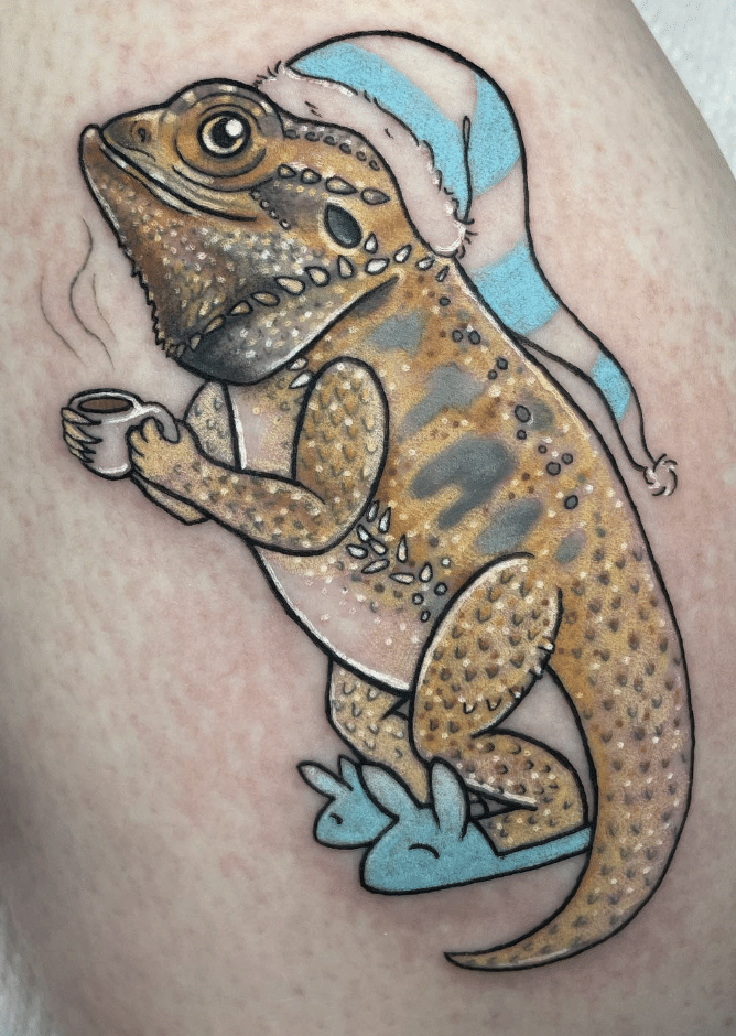 Ready For Bed Bearded Dragon Tattoo