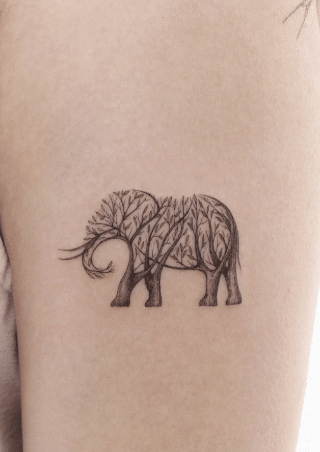 Tree Elephant Tattoo
