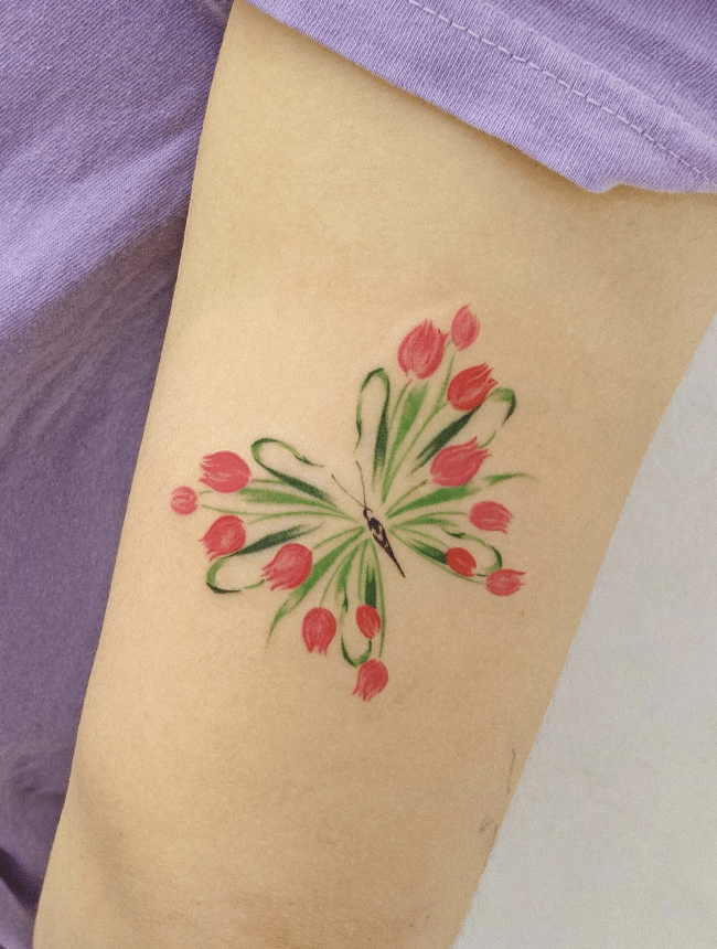 Tulip Butterfly Tattoo