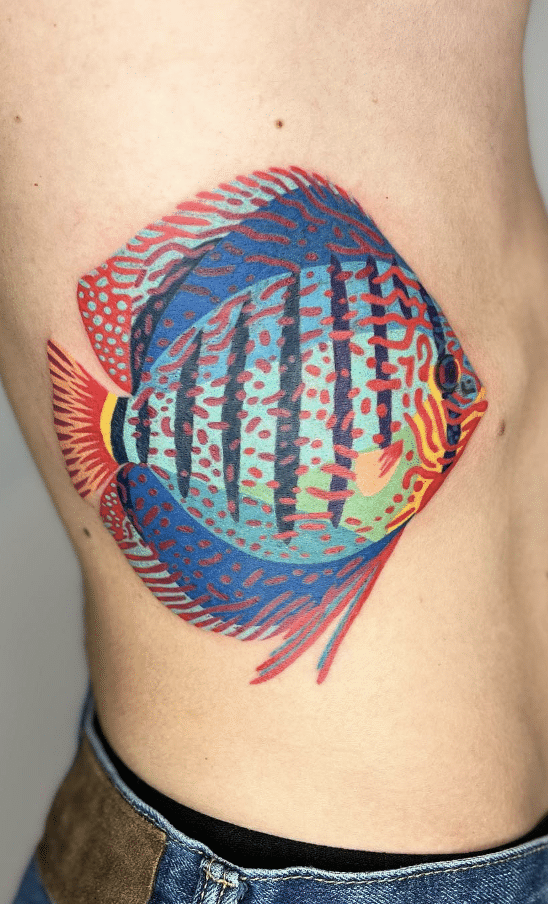 Turquoise Discus Tattoo
