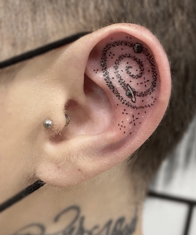 Universe Ear Tattoo