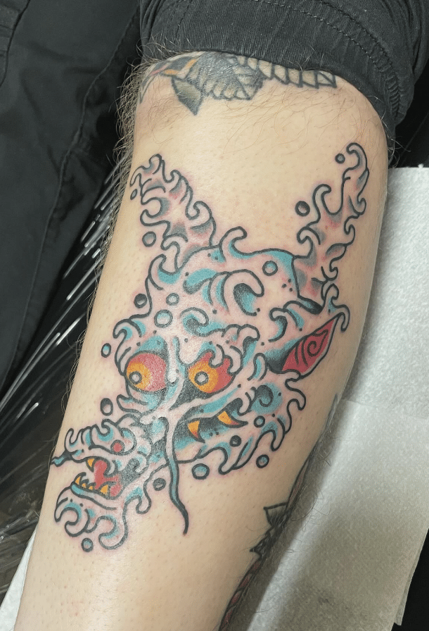 Water Dragon Head Tattoo